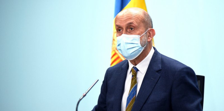 El ministre de Salut, Joan Martínez Benazet, durant la roda de premsa d’actualització sanitària.