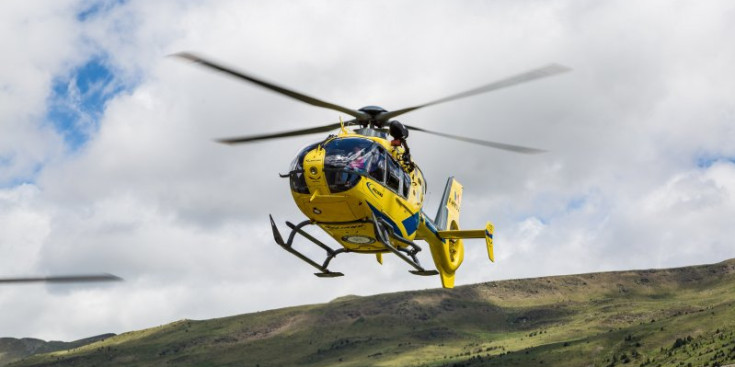 El ciclista va ser traslladat amb helicòpter a Sant Pau