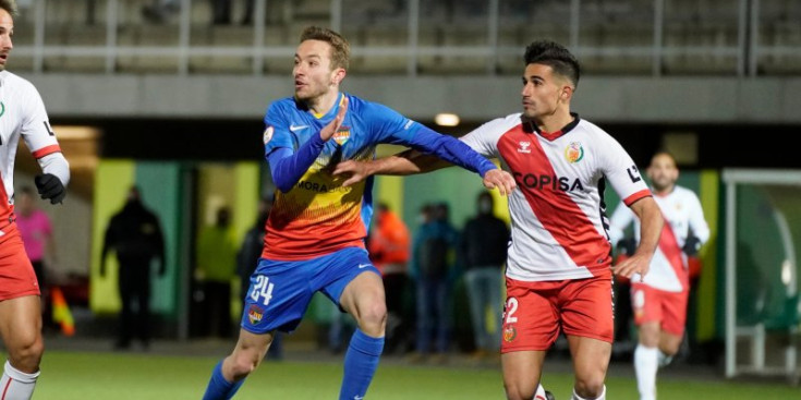 Marc Aguado durant un partit amb l’FC Andorra.
