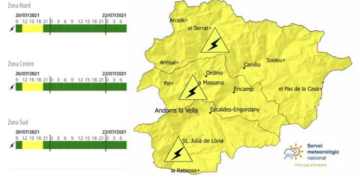 L'avís groc per tempestes.