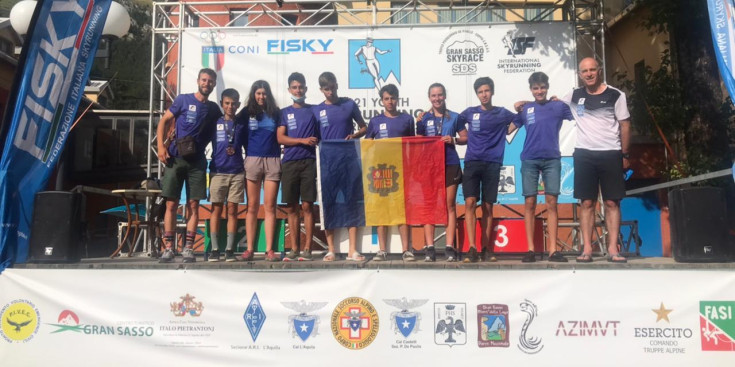 Max Palmitjavila durant una de les proves d’ahir als Youth Skyrunning World Championship a Itàlia.