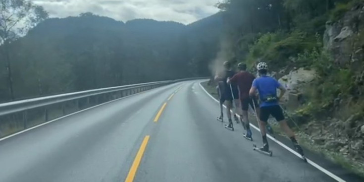 L’expedició andorrana en un moment d’entrenament a Noruega.