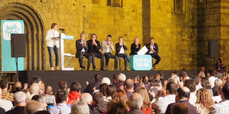 Acte de Junts pel Sí celebrat el passat dijous a la plaça dels Oms de la Seu d’Urgell.