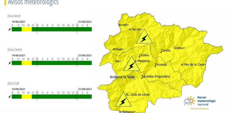 L'avís groc per tempestes.