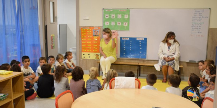 Una classe de maternal de l’escola andorrana d’Andorra la Vella, el primer dia de curs.