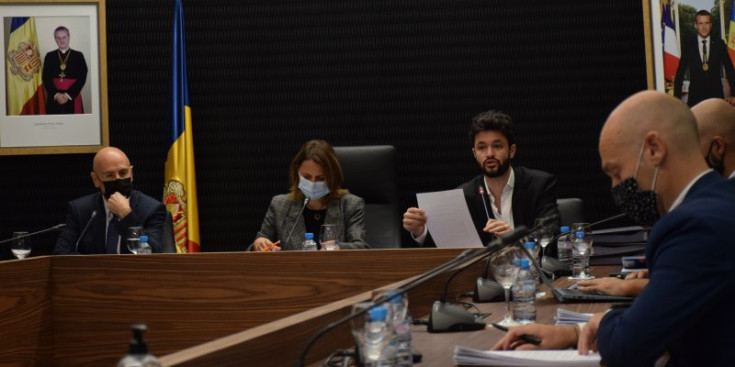 Un moment del Consell de Comú d’Escaldes-Engordany, celebrat ahir.