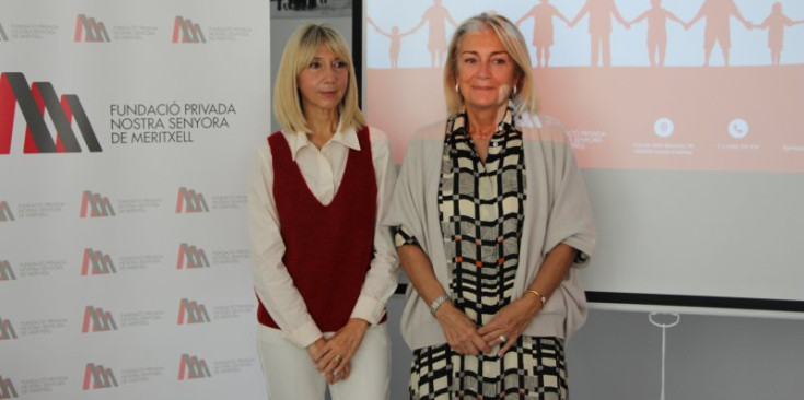 La directora general de la FPNSM, Celine Mandicó, i la presidenta, Maria Pilar Díez, ahir.