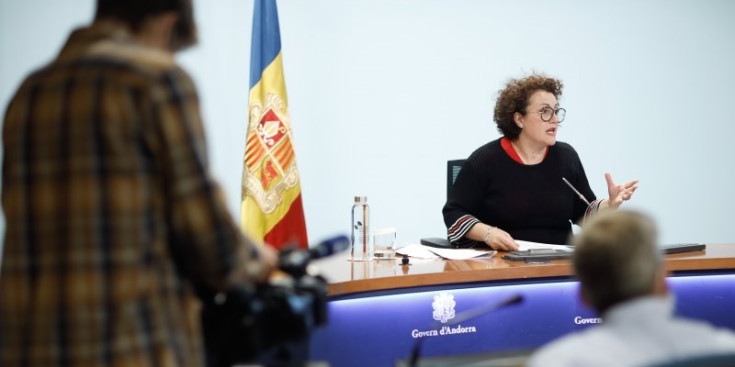 La ministra d’Afers Socials, Joventut i Igualtat, Judith Pallarés, en la compareixença d’ahir.