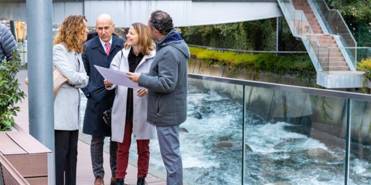 La ministra de Medi Ambient, els cònsols escaldencs i el cap de Govern visiten el projecte Caldes.