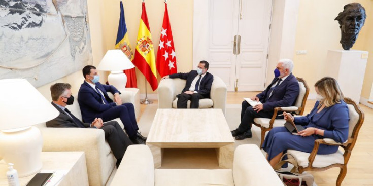 El ministre de Presidència, Economia i Empresa, Jordi Gallardo, en la visita ahir a la Comunitat de Madrid.