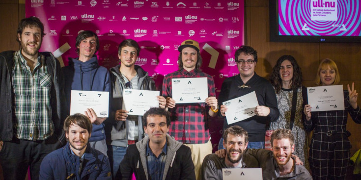 Tots els premiats del festival Ull Nu durant l’entrega de premis al Centre de Congressos d’Andorra la Vella.