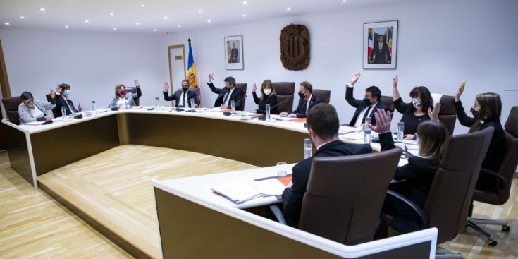 Un moment de la sessió del Consell de Comú d’Andorra la Vella, celebrada ahir.