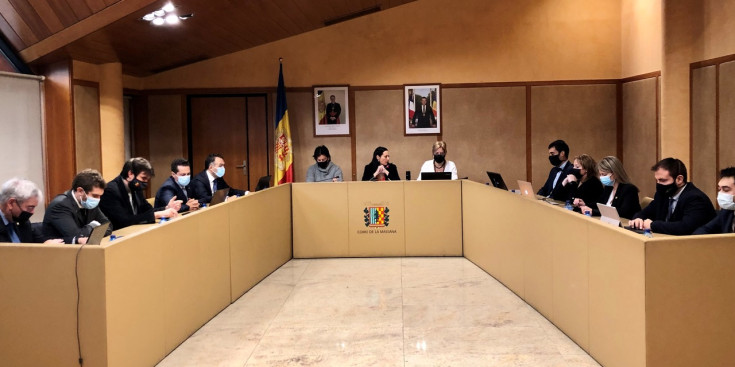 Les autoritats comunals en el Consell de Comú que es va celebrar ahir.