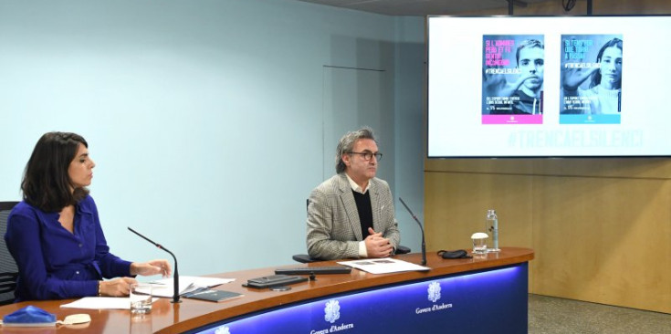 La secretària d’Estat d’Afers Socials, Joventut i Igualtat, Teresa Milà, i el secretari d’Estat d’Esports, Justo Ruiz, durant la roda de premsa.