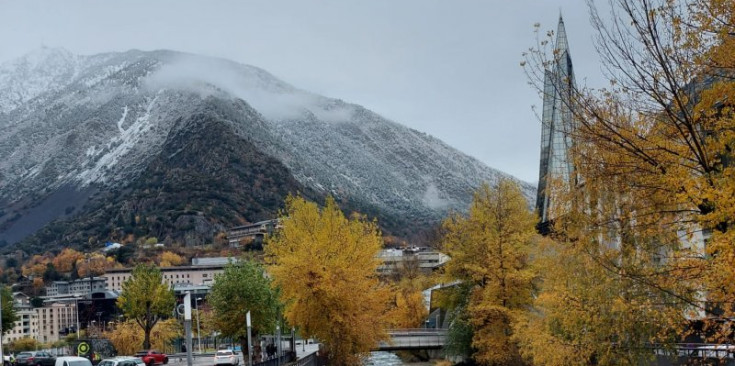 Imatge d’arxiu de la nevada del dimecres passat al centre d’Andorra.