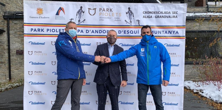 Carlo Ferrari, Jordi París i Luodivic Albós durant la presentació.