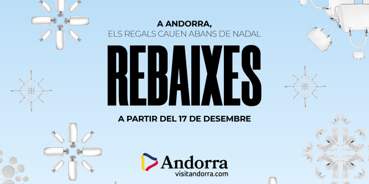 El cartell que anuncia les rebaixes d'hivern a Andorra, que s'iniciaran el 17 de desembre.