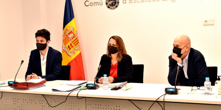 Cerni Escalé, Rosa Gili i Joaquim Dolsa, ahir.