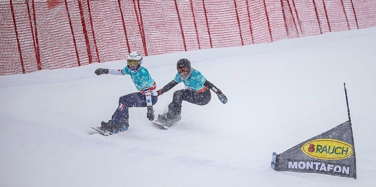 Estevez (dreta) durant la Copa del Món a Cervinia.