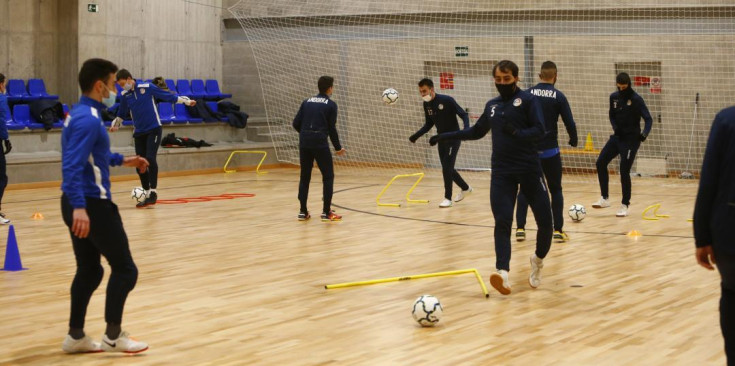 Un entrenament de la selecció.