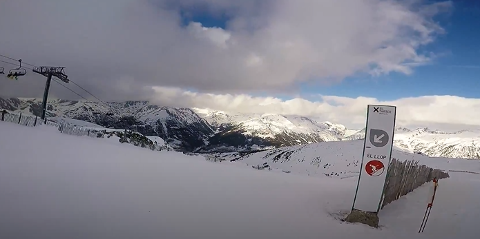 Captura de l'inici de la pista d'esquí el Llop a El Tarter.