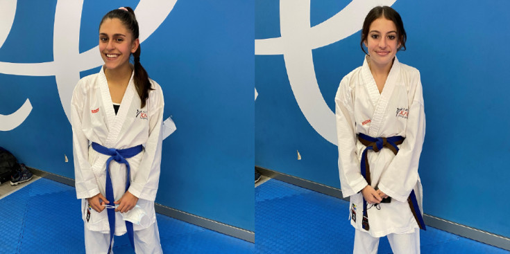 Lola Vega i Paula Domingues en un entrenament.