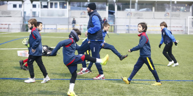 Un entrenament de la selecció benjamí.