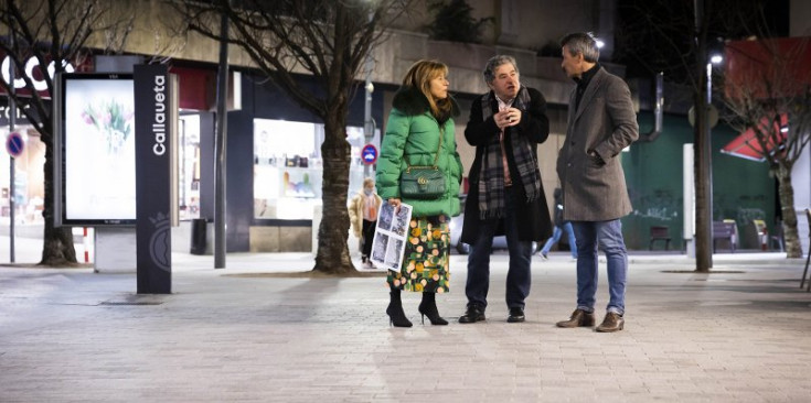 Marsol i Astrié amb l’alcalde de Pontevedra, Miguel Anxo González.