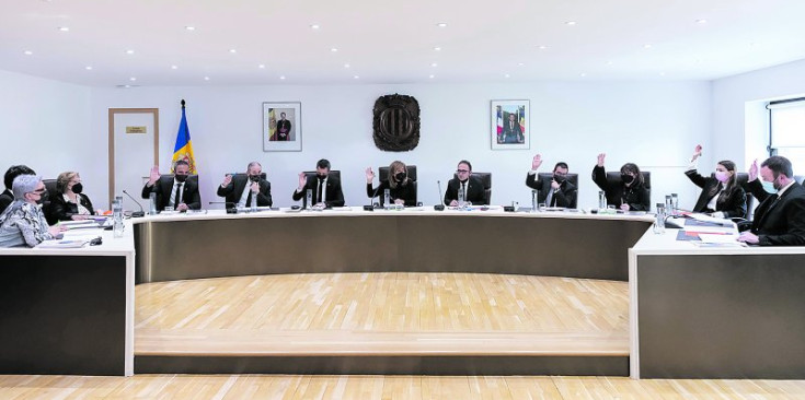 Un moment del Consell de Comú d’Andorra la Vella celebrat ahir.