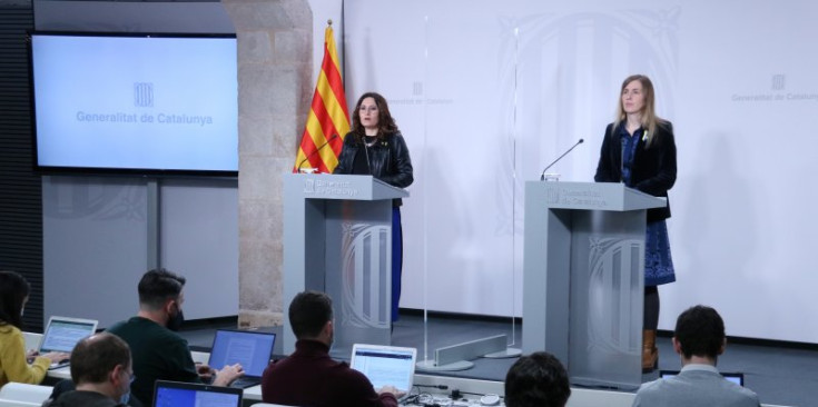 Laura Vilagrà i Victòria Alsina presenten, al Palau de la Generalitat, la consulta al Pirineu sobre la candidatura.