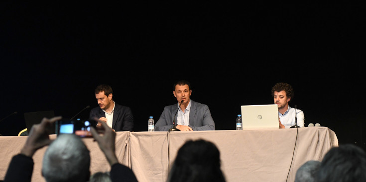 Jordi Gallardo, Marc Galabert i Marc Font a la reunió d’ahir a Ordino.