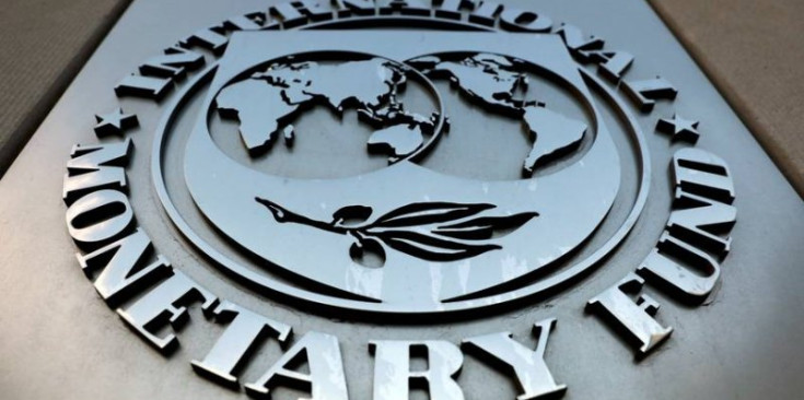 El distintiu del Fons Monetari Internacional a la seva seu de Washington D.C.