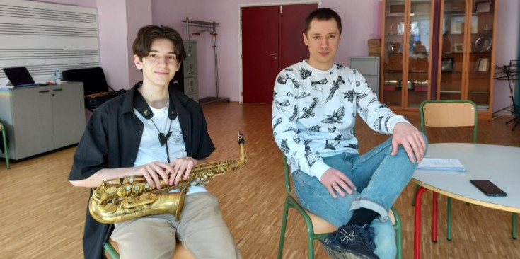 El saxofonista Dmitry Pinchuk i el representant de l’escola clàssica russa de saxofon, Nikita Zimin.
