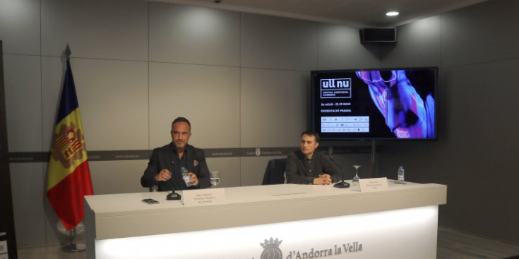 Alain Cabanes i Hector Mas, ahir durant la presentació del Festival Ull Nu 2022.