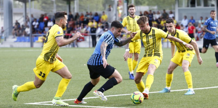 Un instant de l’últim partit disputat entre l’Inter d’Escaldes i la UE Santa Coloma.