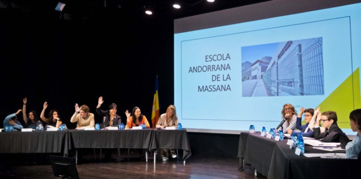 Un moment de la sessió del Consell d'infants de la Massana, el divendres.