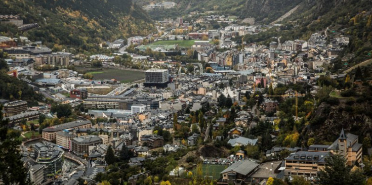 Imatge d’arxiu de la vista aèria de la vall central d’Andorra.