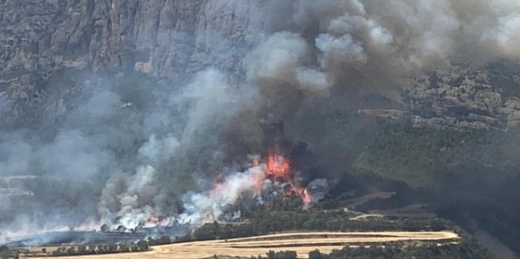 L'incendi de vegetació entre Peramola i Oliana.