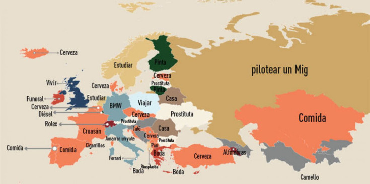 Mapa comparatiu de les paraules més buscades a Google en i sobre diferents països.