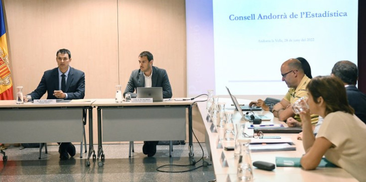 Un moment de la reunió anual del Consell Andorrà d'Estadística celebrada aquest dimarts.
