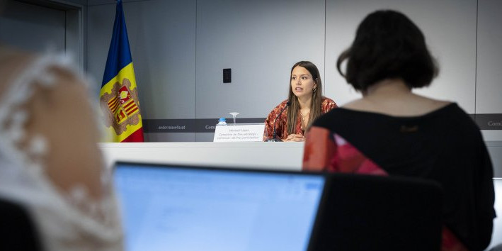 Meritxell López, en un moment de la seva compareixença.