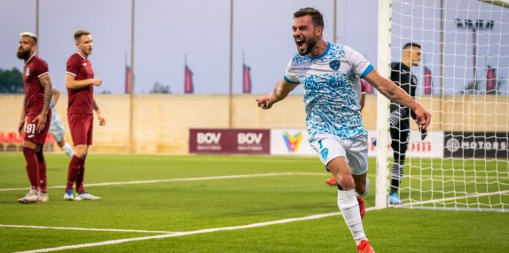 López celebra el seu gol.