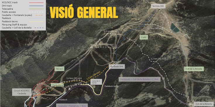 Mapa de l’organització de l’esdeveniment de la Copa del Món de BTT.