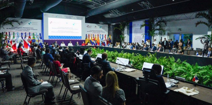 El saló on s’ha celebrat la conferència, ahir a Santo Domingo.
