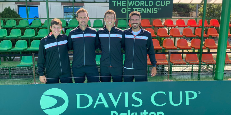 Els integrants de l’equip de Copa Davis d’Andorra.