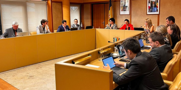 Una imatge de la sessió del Consell de Comú d’ahir a la Massana.