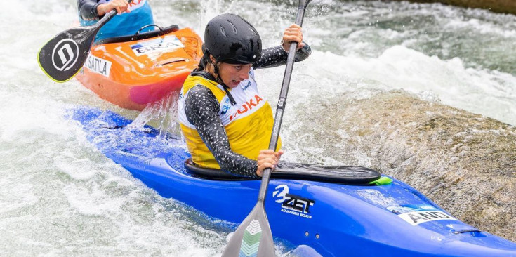 Doria durant la final de la disciplina de Kayak Extrem.