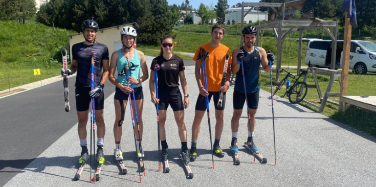 L’equip andorrà d’esquí nòrdic, a Font-Romeu, aquest mes de juny.