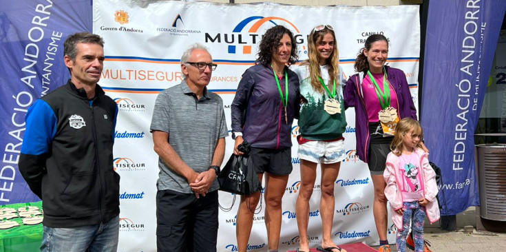 El podi femení de la cursa de 23 quilòmetres d’ahir.