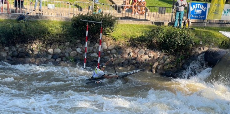 Doria durant la baixada en la final de canoa d’ahir.